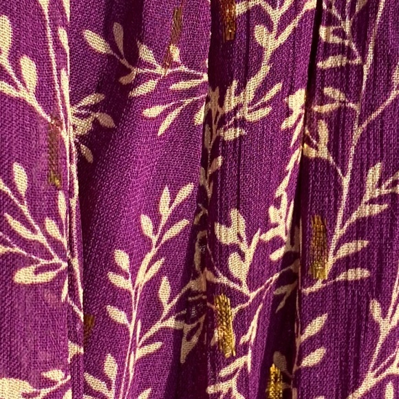 TABATA Midi Skirt  Imprime Feuillages Fond Violet NWT (US4/EU36) - Picture 6 of 12